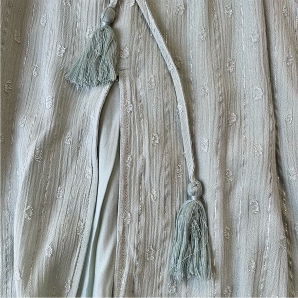 NWT Lulus Made for Vacation Sage Green Silver Strapless Maxi Dress - Picture 14 of 15